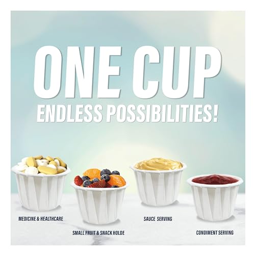 Disposable 1 oz Paper Medicine & Condiment Cups Bulk Pack 4900 pcs