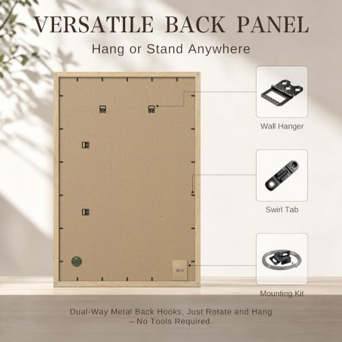 VCK 24x36 Poster Frame Set of 3 - Natural Solid Wood Wall Hanging