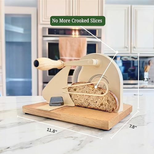 Manual Bread Slicer for Homemade & Sourdough Loaves - Adjustable Thickness