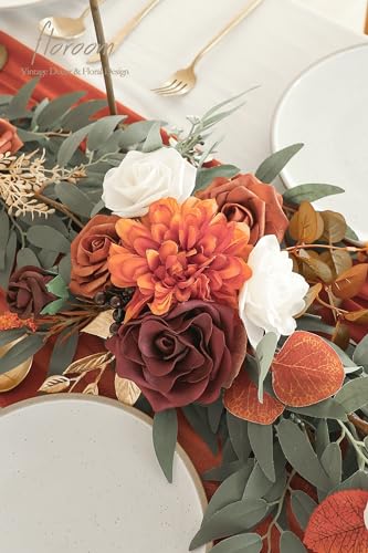 Floroom Sunset Terracotta 6ft Artificial Eucalyptus Garland for Wedding & Home Decor
