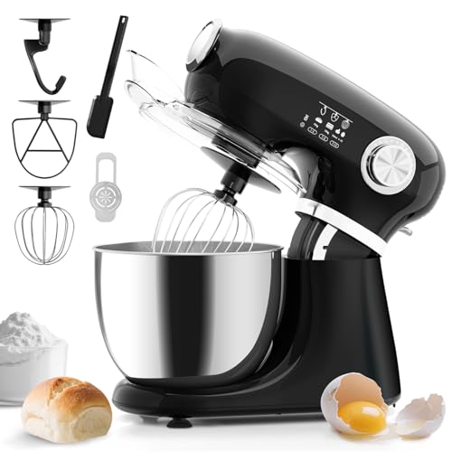 Electactic Black 5.3 Quart Electric Stand Mixer with 12 Speeds, Low Noise