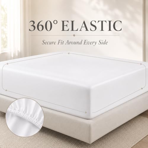 Queen Size Egyptian Cotton Sheets Set 400TC White - CHATEAU HOME COLLECTION