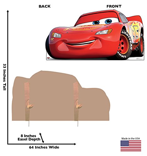 Lightning McQueen Cardboard Cutout - Cars 3 Life-Size Standee for Events & Decor