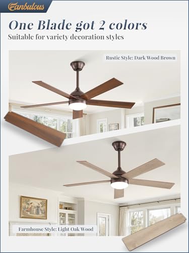 Fanbulous Oil Bronze 48-Inch Ceiling Fan with Light & Remote, Reversible Blades