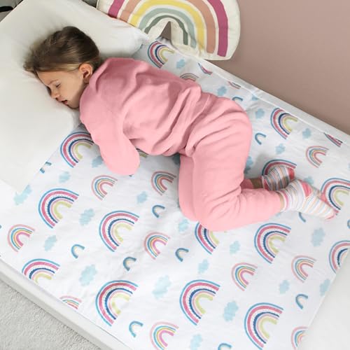 Hygge Sheets Potty Training Pee Pads for Kids - Twin Rainbow 2 Pack