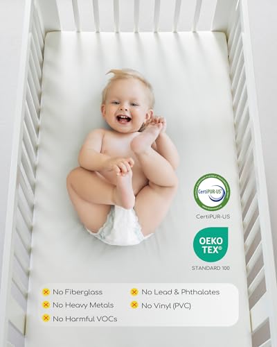 Breathable Waterproof Crib Mattress for Baby & Toddler - CertiPUR-US & OEKO-TEX Certified, 52 x 27.6 Inches