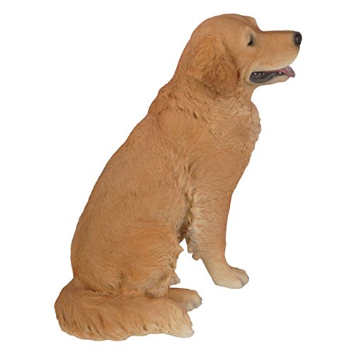 Hi-Line Golden Retriever Sitting Dog Statue - Gold Indoor & Outdoor Decor