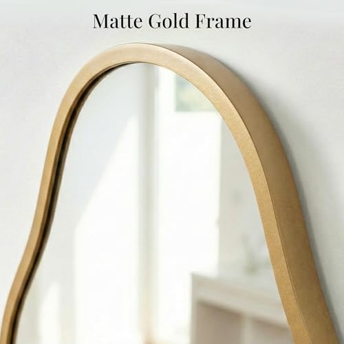 Matte Gold Irregular Organic Freeform Wall Mirror - 30x16.5 Inch Variation of THIS listing