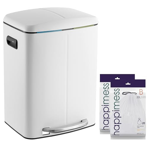 happimess 10.6 Gal Double Bucket Step Trash Can - Cotton White