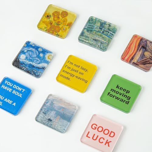 60 Pcs DIY Fridge Magnet Craft Set Acrylic Square Decorative Magnets Without Adhesive - 2 Inch