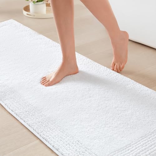 Madison Park Reversible Cotton Bath Rug 24 x 72 White - Heavy 3000GSM