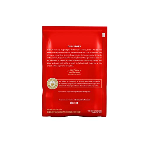 Community Coffee 100% Colombia Pre-Measured Packs, Medium Dark Roast,