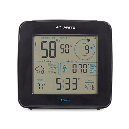 AcuRite Iris Monochrome Weather Station with Wireless Mini Display - Accurate Indoor & Outdoor Data
