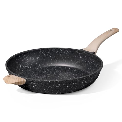 Carote 12.5 Inch Nonstick Frying Pan with Black Granite Coating - Eco-Friendly Skillet