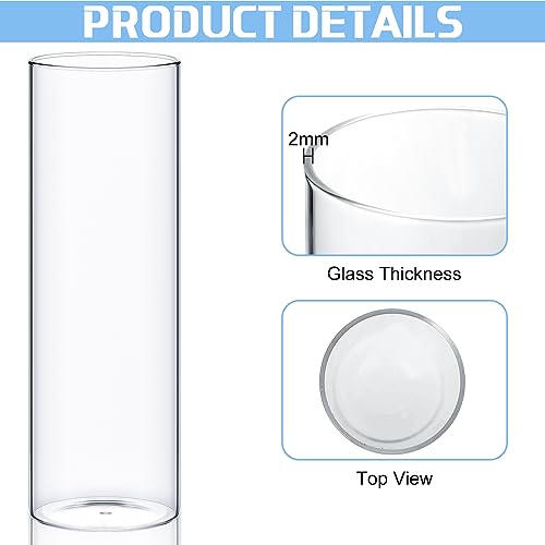 18-Piece Glass Cylinder Vases Set - 6, 8, 10 Inch Tall, 3.4 Inch Diameter Bulk Wedding Decor