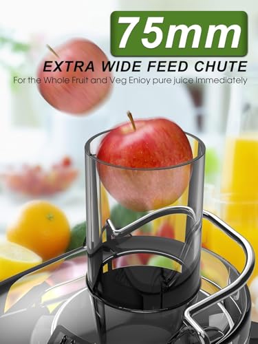 Airon Black 1200W Heavy Duty Centrifugal Juicer with 3-Inch Feed Chute
