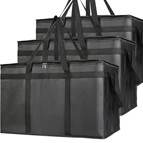 Bodaon 3 Pack Insulated Food Delivery Bags, XXXL Catering Cooler Bag