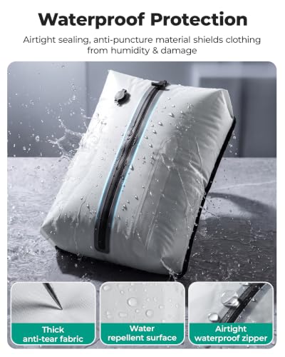 2 Pack Travel Vacuum Storage Bags with Electric Pump - Black, Space Saving