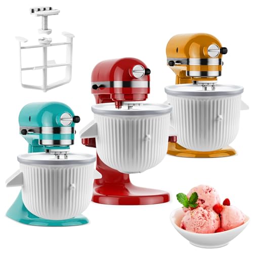 GuanQiao Ice Cream Maker Attachment for KitchenAid Stand Mixer ICM-KA-White