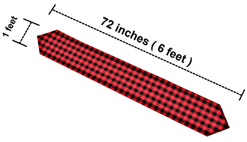 Red & Black Buffalo Check Table Runners - 4 Pack, 72x12 Inches for Holiday & Party Decor
