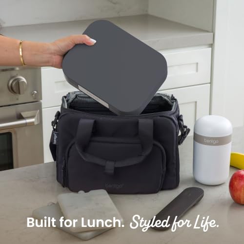 Bentgo Modern Adult Bento Lunch Box Dark Gray with 3-4 Compartments