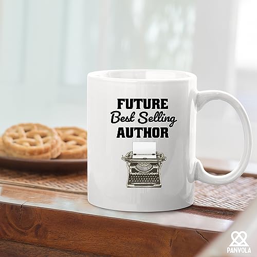 Panvola 11oz White Author Gift Mug - Funny Writer Coffee Cup