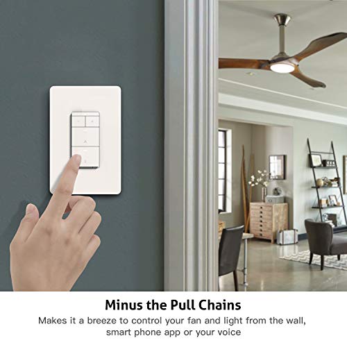 TREATLIFE Wi-Fi Smart Ceiling Fan Light Switch 2 Pack, Dimmable & App Control