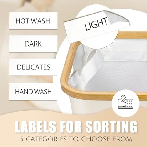 Bathola Beige 145L Large Laundry Hamper with Lid & 3 Removable Bins