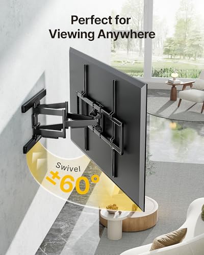 monTEK Full Motion TV Wall Mount for 43-100 Inch TVs – Heavy Duty Adjustable Bracket