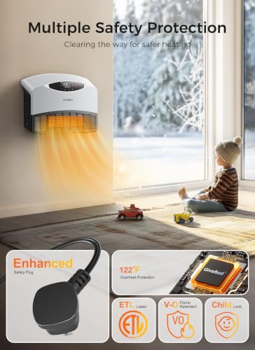 GiveBest 1500W White Wall-Mounted Space Heater with WiFi & Remote Control