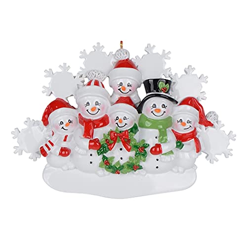 MAXORA Family of 6 Christmas Ornament 2026 Personalized Snowflakes Holiday Decor