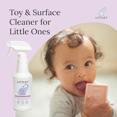 Littley 16 oz Hypochlorous Acid Surface & Toy Cleaner 2 Pack - Alcohol-Free, Gentle & Safe for Baby Surfaces