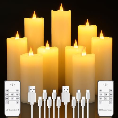 Rechargeable Flameless Candles with Remote & Timer - Safe LED Candle Set