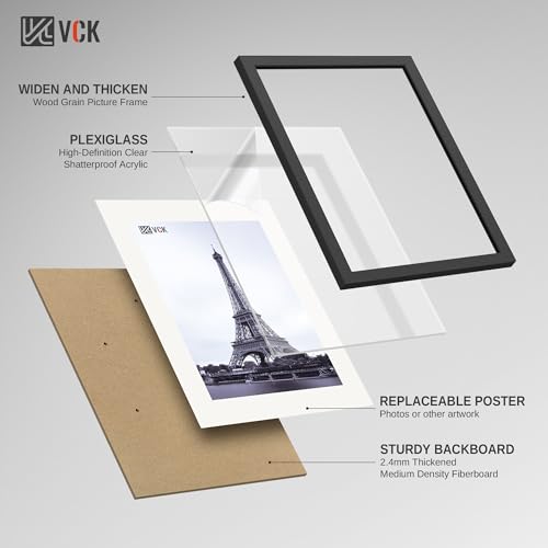 Black 18x24 Poster Frame Set - 5 Pack, Wooden Gallery Wall Frames