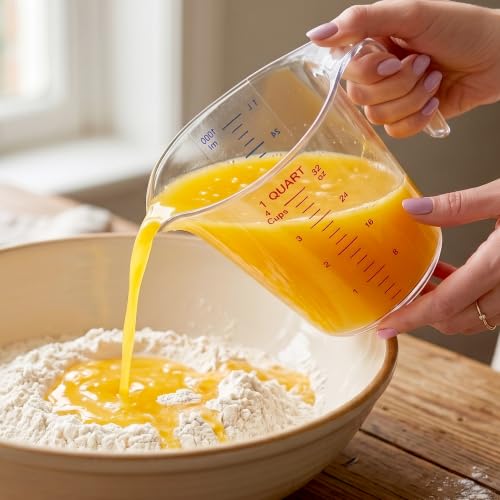 Measuring Cups Set 4-Piece Food-Grade Plastic Kitchen Tools - 1/2/4/8-Cup Variations