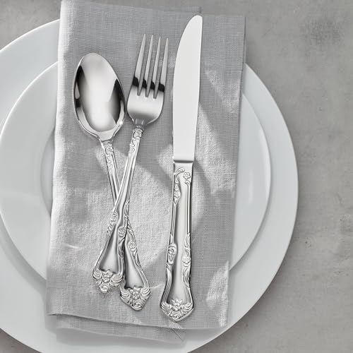 Oneida Azalea 20-Piece Flatware Set for 4 - Floral Fiddle Back Design