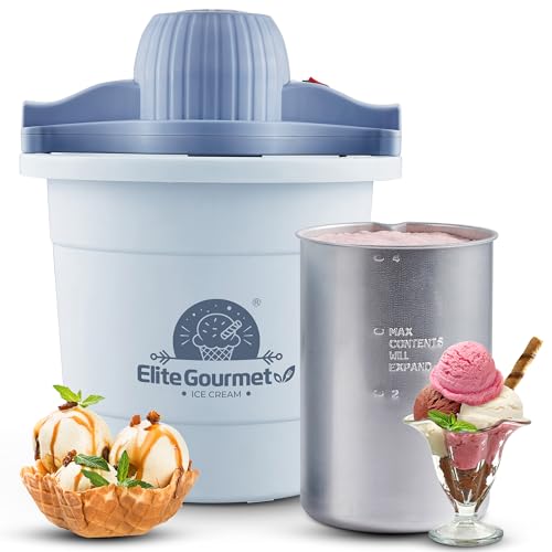 Elite Gourmet EIM350 4Qt 50W Electric Ice Cream Maker, Periwinkle