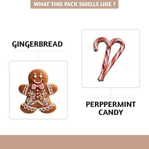 Folkulture Christmas Incense Cones | 20 Pc Scented Peppermint Candy & Gingerbread | Natural, Non-Toxic | Xmas Incense for Relaxing & Meditation