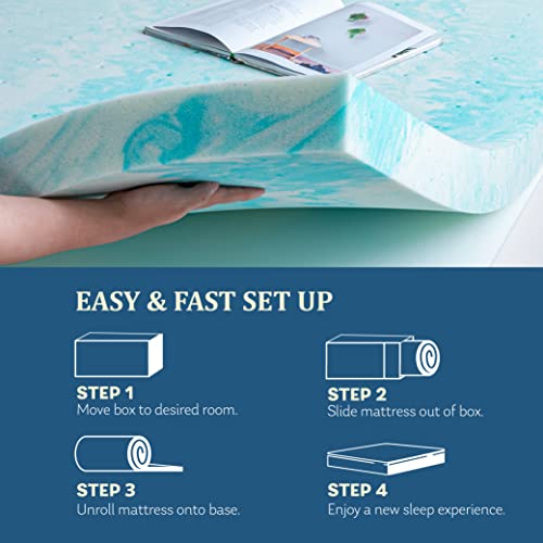 3 Inch Queen Gel Memory Foam Mattress Topper for Pressure Relief - MLILY