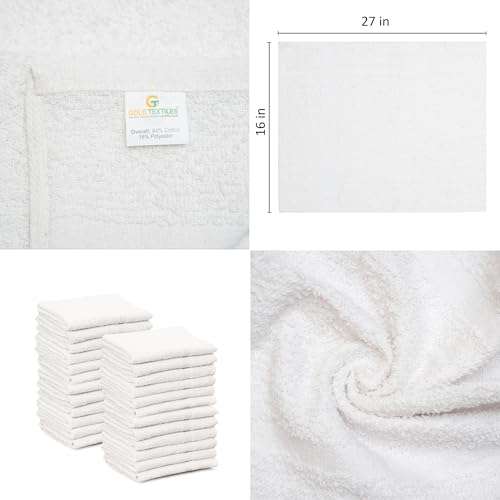 24 Pack White 16x27 Inch Cotton Blend Towels for Salon, Hotel, & Home Use - Absorbent & Budget-Friendly Variation of THIS listing