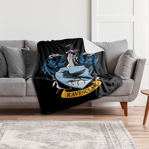 Ravenclaw Crest 1 50x60 Silky Touch Sherpa Back Throw Blanket - LOGOVISION