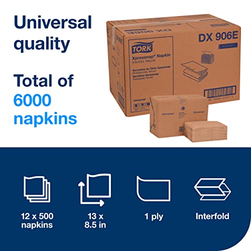 Tork Xpressnap Natural Dispenser Napkin Refill N4 - 12 Packs, 500 1-Ply Napkins