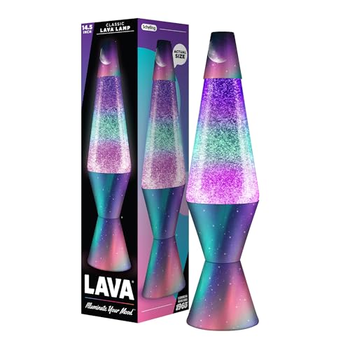 Lava® 14.5-Inch Polar Glimmer Glitter Motion Lamp - Multicolor Base & Globe - Pack of 1