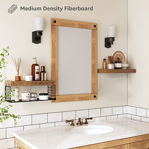 Over Toilet Wall Mounted Bathroom Shelves Set of 2 - Brown, 15.7 Inch