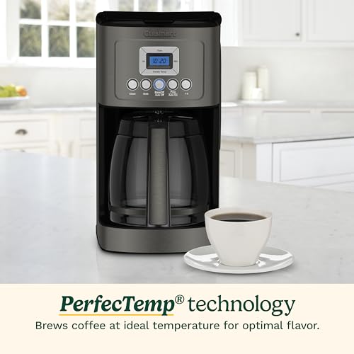 14-Cup Programmable Coffee Maker with Glass Carafe, Brew Strength Control, Black Stainless