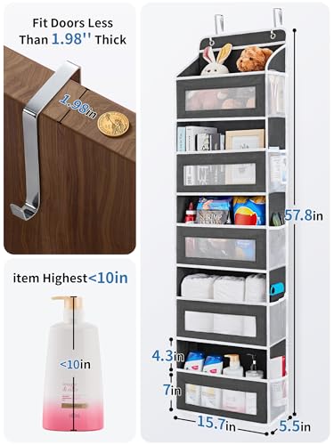 JARLINK Over the Door Organizer 5 Shelf Black - 1 Pack, Space Saver
