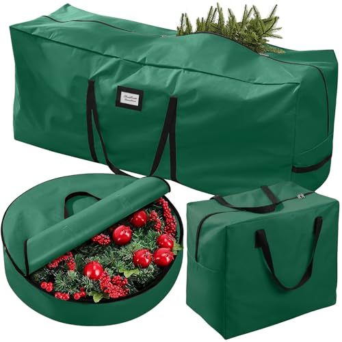 KPX 3 Pack Christmas Tree Storage Bag for 9 Ft Artificial Tree Waterproof & Reinforced Handles