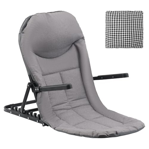 Adjustable Bed Backrest with Armrests - 7-Level Folding Support Cushion