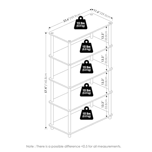 Pink 5-Tier Corner Storage Shelves - Round Tube Open Shelving Unit
