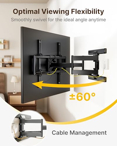 43-90 Inch Full Motion TV Wall Mount Dual Arm Adjustable Bracket - VESA Up to 800x400